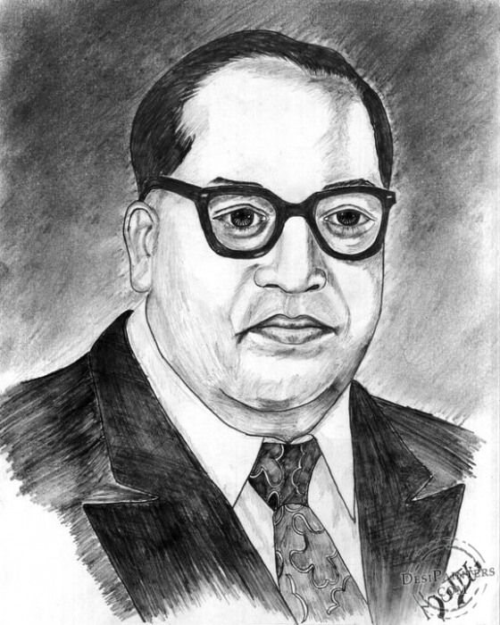 Pencil Sketch of Dr. B. R. Ambedkar | DesiPainters.com