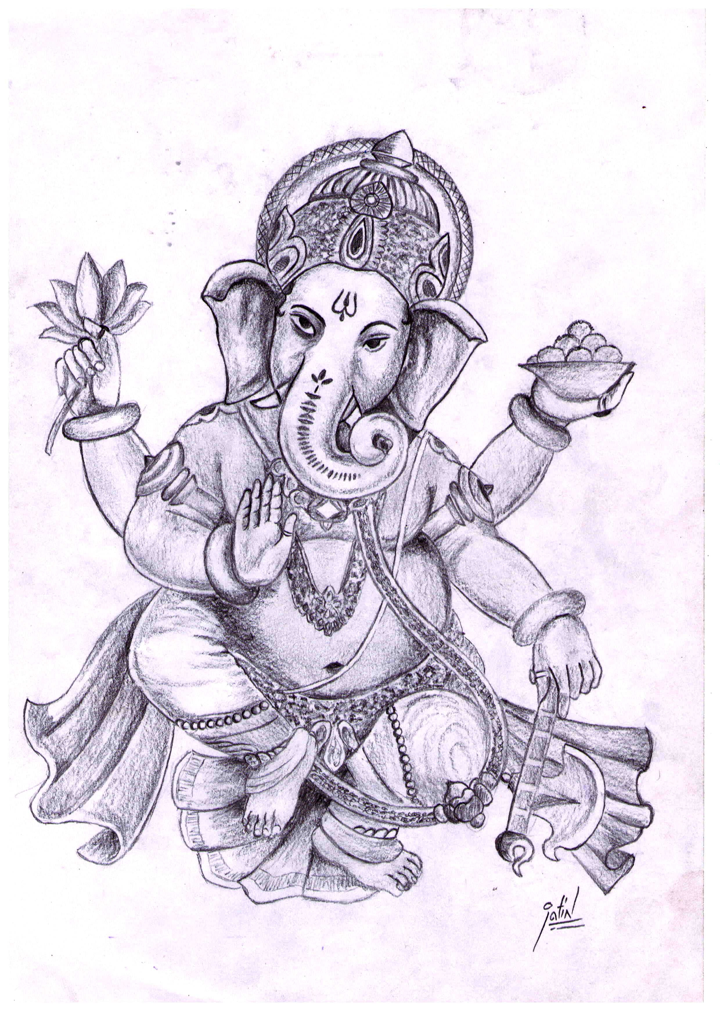 Pencil Sketch Of Lord Ganesha