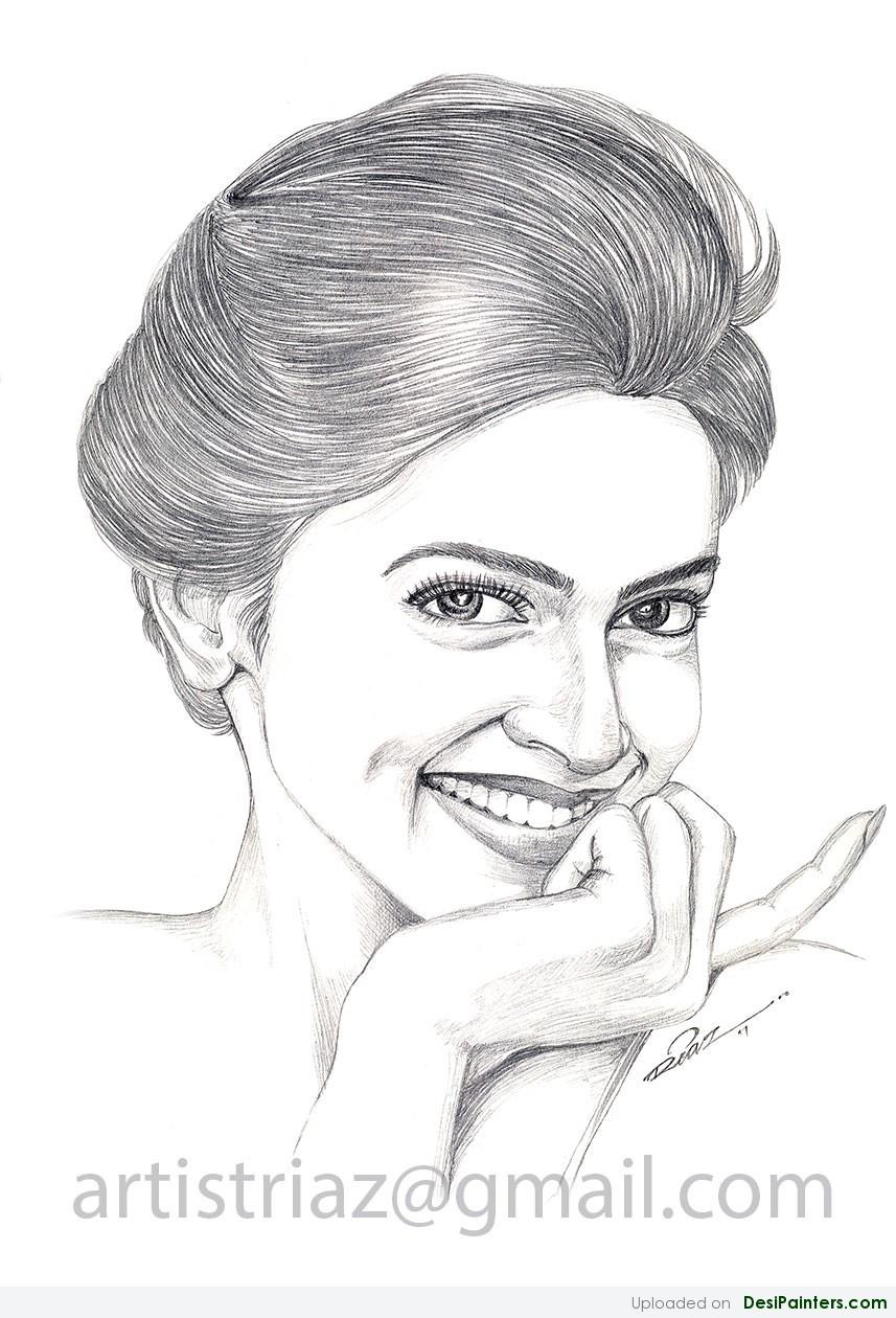 Pencil Sketch Of Deepika Padukone