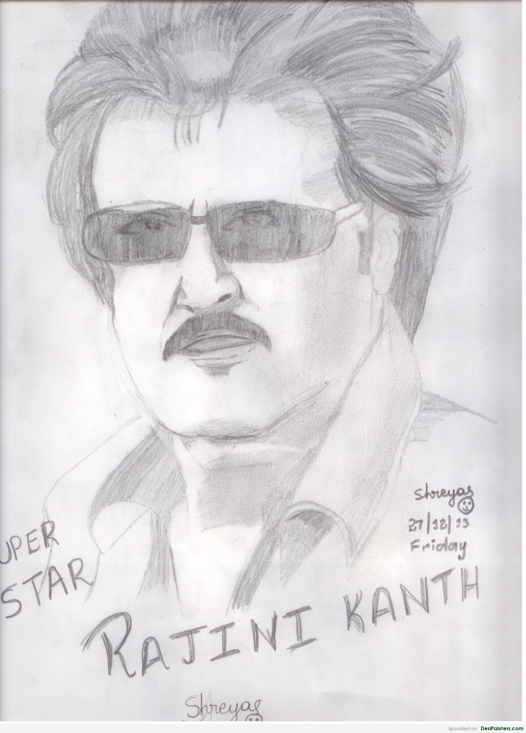 Pencil Sketch Of Rajinikanth