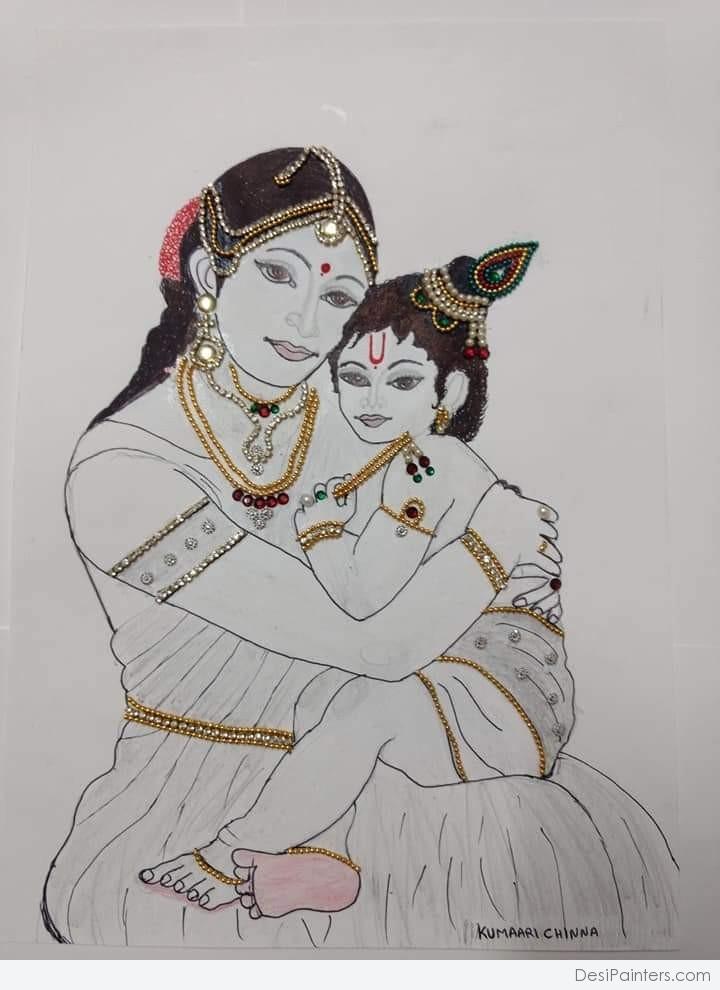 Pencil Sketch Lord Krishna