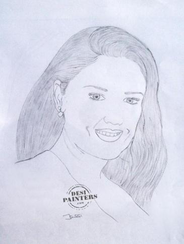 Pencil sketch of Preity Zinta