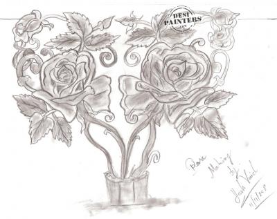 Roses Sketch - DesiPainters.com