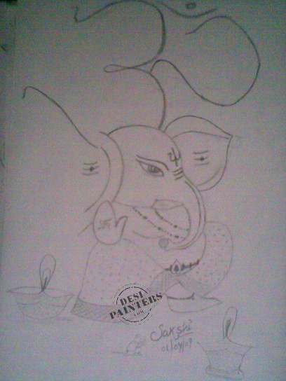 Lord Ganesha Pencil Sketch