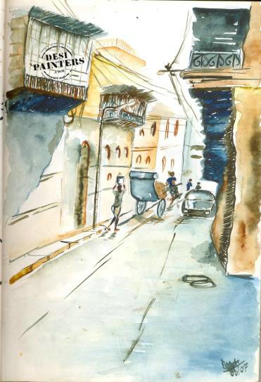 A street of kolkata - DesiPainters.com