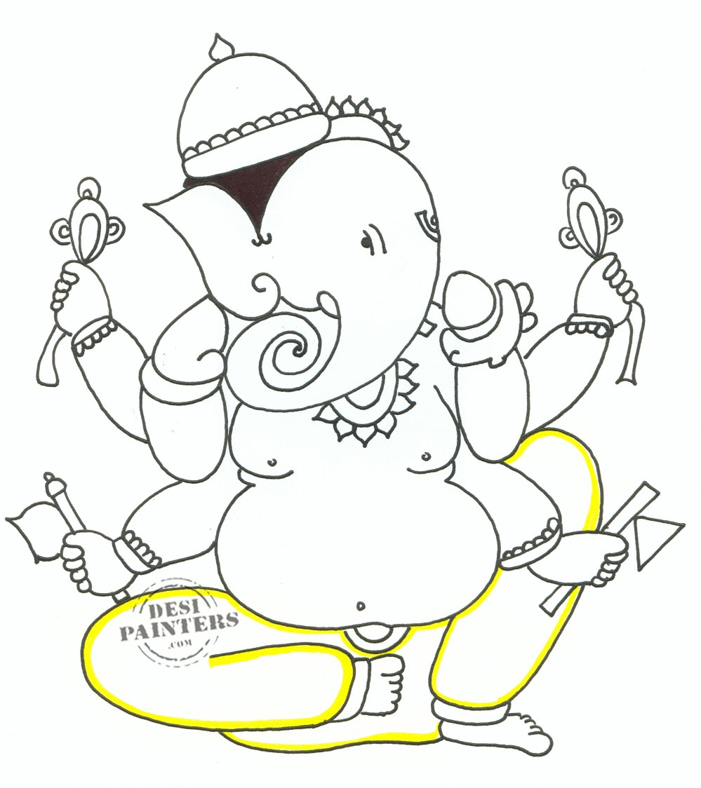 Vector Illustration Sketch Lord Ganesha's Outline Stock Vector by  ©wirestock_creators 583319278