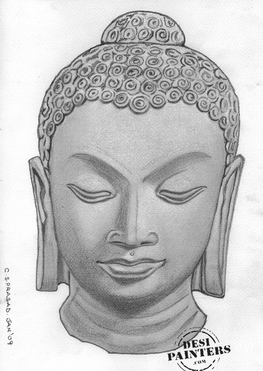 Gautam Buddha Drawing by Kumkum Singh - Fine Art America