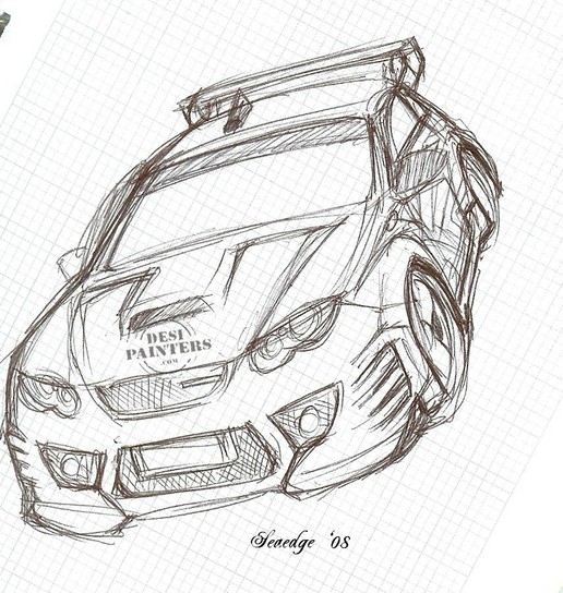 Sketch of my lovely car - DesiPainters.com
