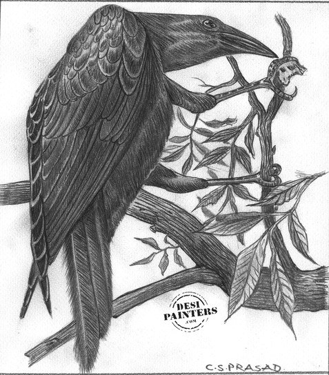 Bird in her nest - DesiPainters.com