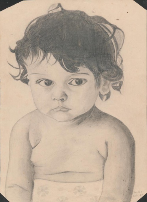 Cute Baby Sketch - DesiPainters.com
