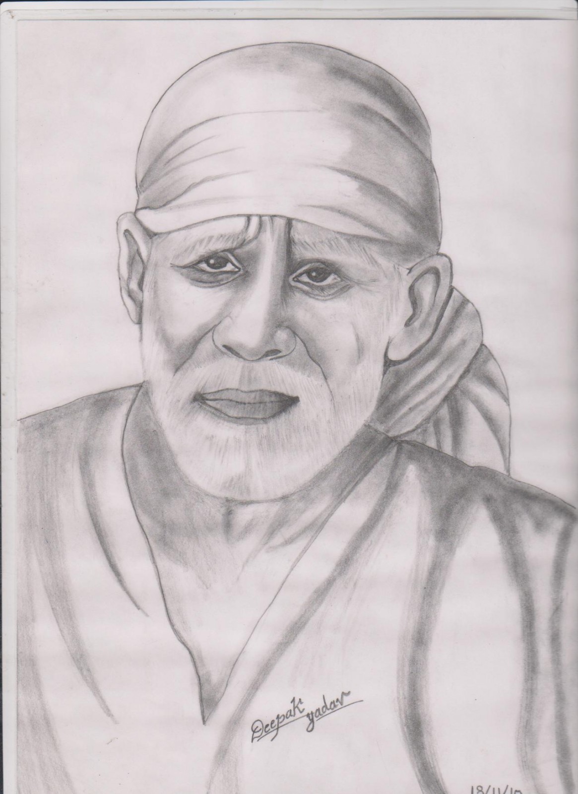 Sai Baba Pencil Sketch | DesiPainters.com