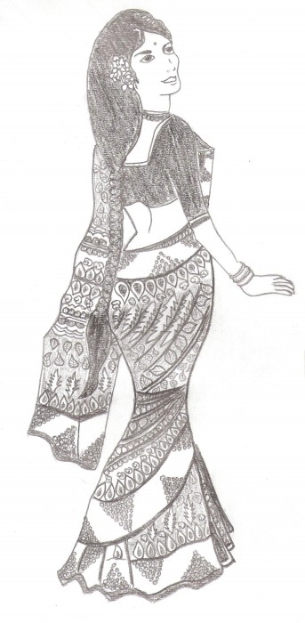 Lady in Saree - DesiPainters.com
