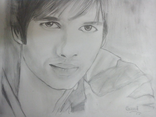 pencil sketch of shahid kapoor