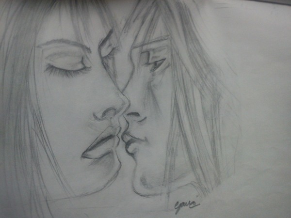 Pencil Sketch of Lovers - DesiPainters.com
