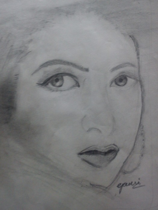 Pencil Sketch of Karishma Kapoor - DesiPainters.com