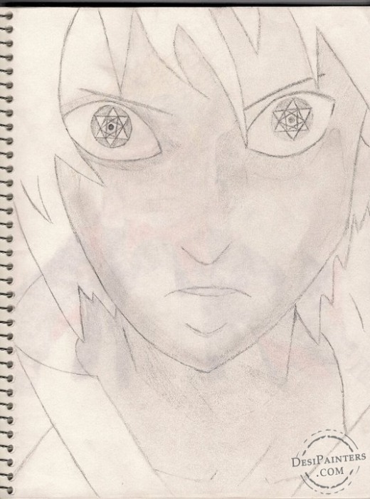 Pencil Sketch of Sasuke - DesiPainters.com