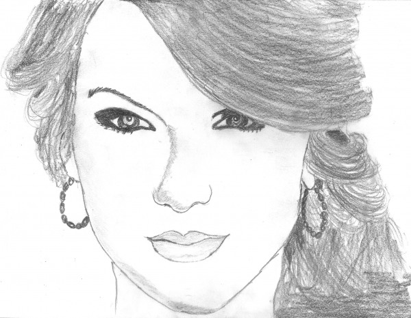 Taylor Swift Pencil Sketch - DesiPainters.com