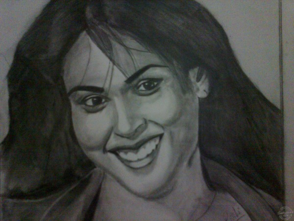 Pencil Sketch of Genelia Desuza