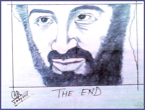 Pencil Sketch of Osama Bin Laden - DesiPainters.com