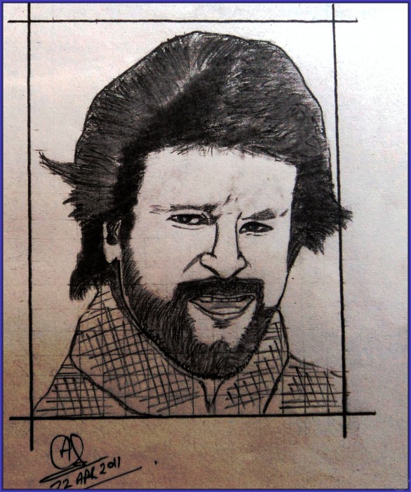 Rajinikanth Pencil Sketch - DesiPainters.com