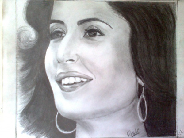 Katrina Pencil Sketch By Rishi - DesiPainters.com