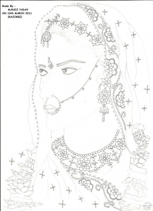 Bridal Sketch - DesiPainters.com