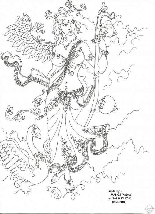 Pencil Sketch of Devi - DesiPainters.com