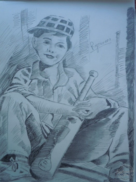 Sketch of Cricket Fan