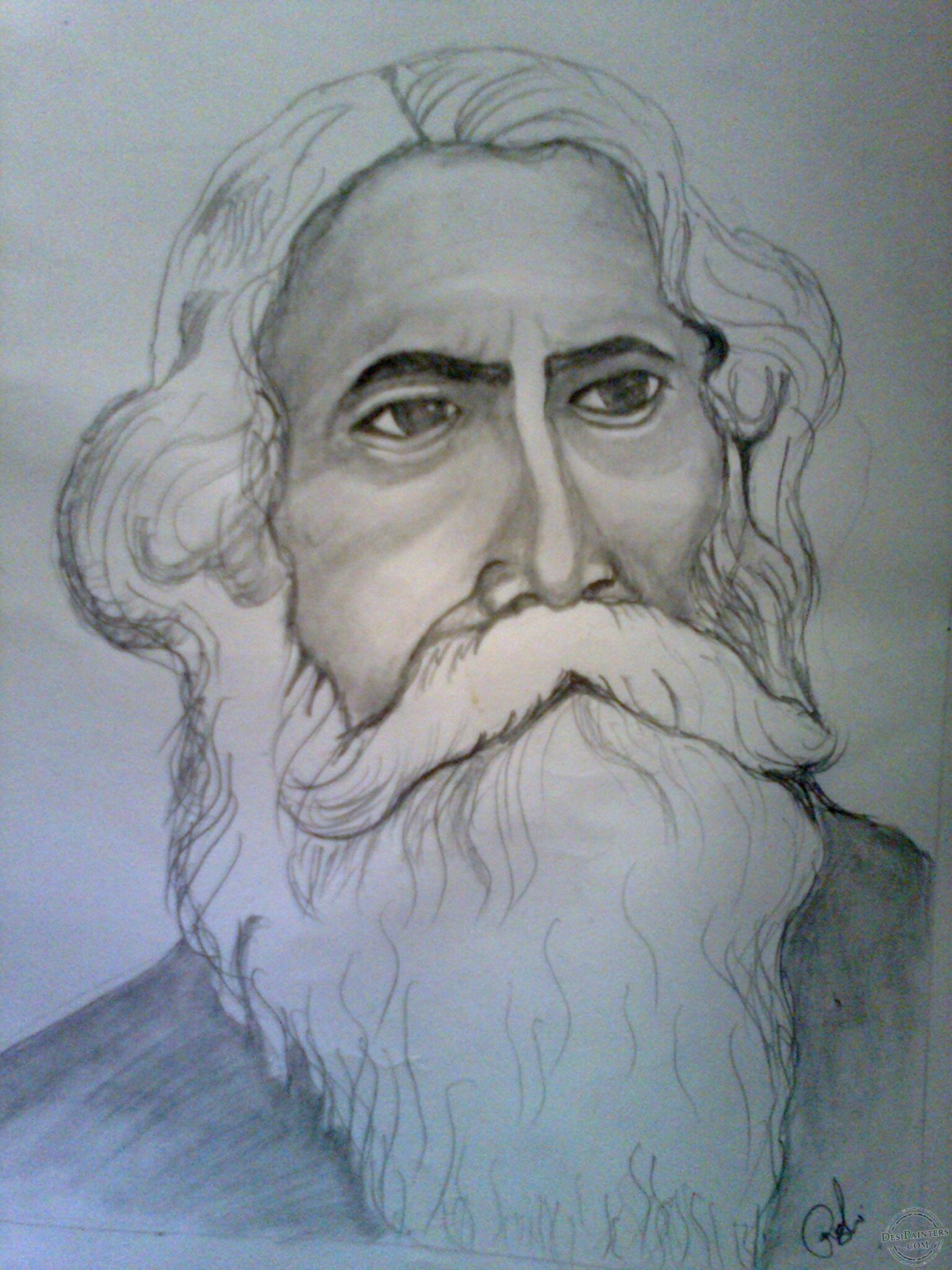 Rabindranath Tagore Drawing by Dhiman Roy - Fine Art America-saigonsouth.com.vn