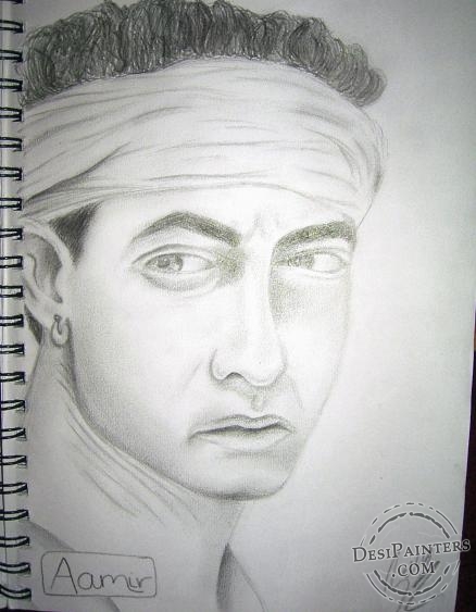 Aamir Khan Sketch - DesiPainters.com