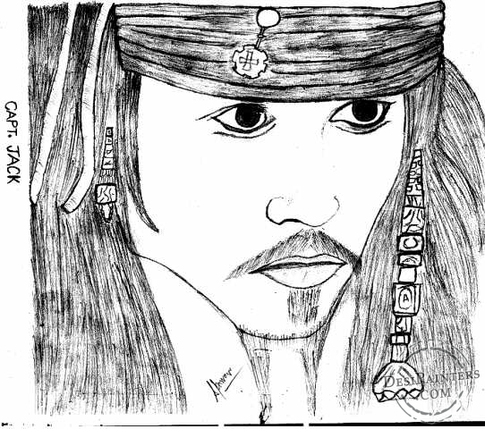 Pencil Sketch of Johny Depp - DesiPainters.com