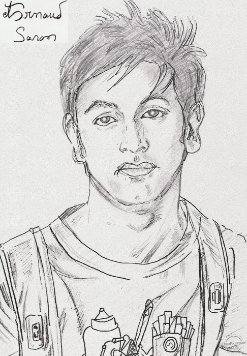 Pencil Sketch of Ranbir Kapoor - DesiPainters.com