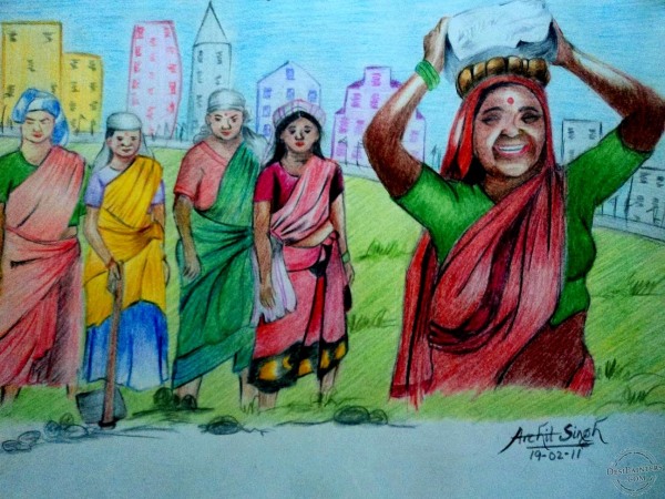 NREGA Workers - DesiPainters.com