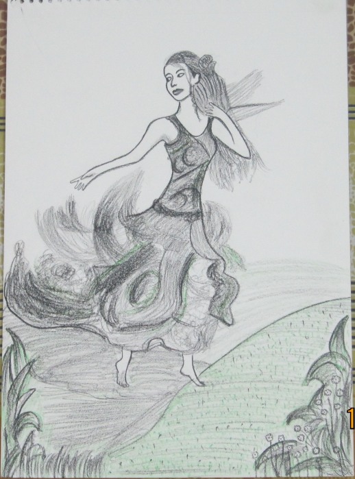 Pencil Sketch of Fairy - DesiPainters.com