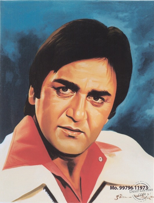 Oil Painting of Sunil Dutt - DesiPainters.com