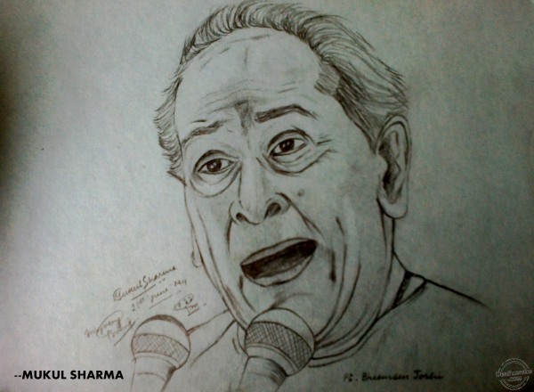Pencil Sketch of Bheemsen Joshi