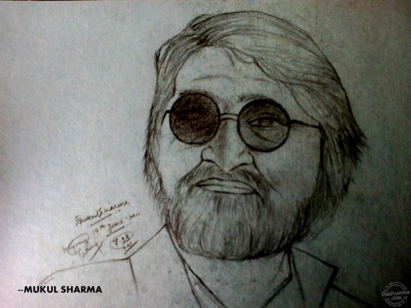 Pencil Sketch of M.F.Hussain