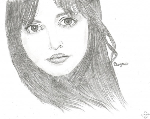 Pencil Sketch of A sweet girl