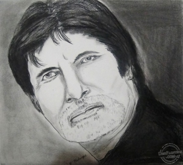 Pencil Sketch Of Amitabh bacchan - DesiPainters.com