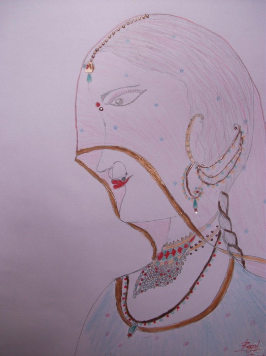 Rajasthani Lady Painting - DesiPainters.com