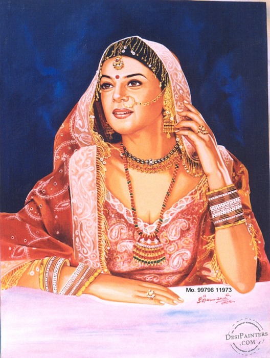 Water Color Painting of Dulhan - DesiPainters.com