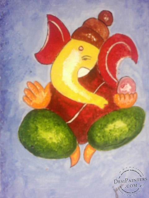 Acryl Painting of Lord Ganesh - DesiPainters.com