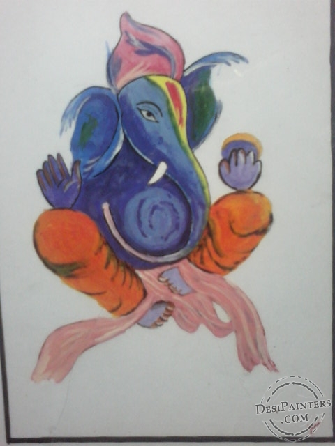Lord Ganesh Acryl Painting