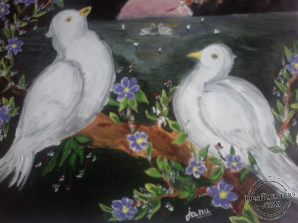 Love Birds Painting - DesiPainters.com