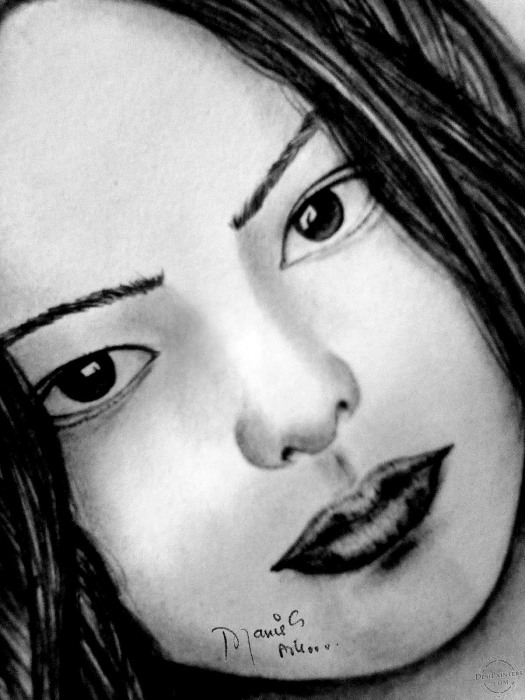 Pencil Sketch of beautiful Girl - DesiPainters.com