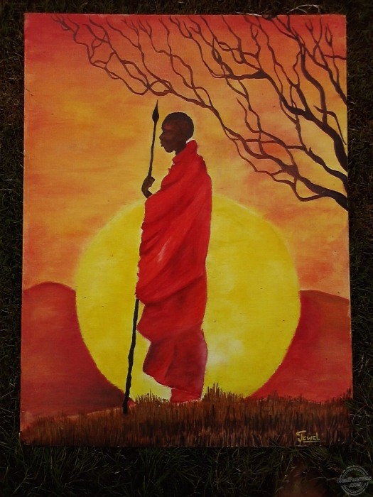 African Negro Oil Painting