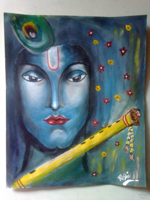 Modern Art- Krishna Ji by Rishikesh - DesiPainters.com