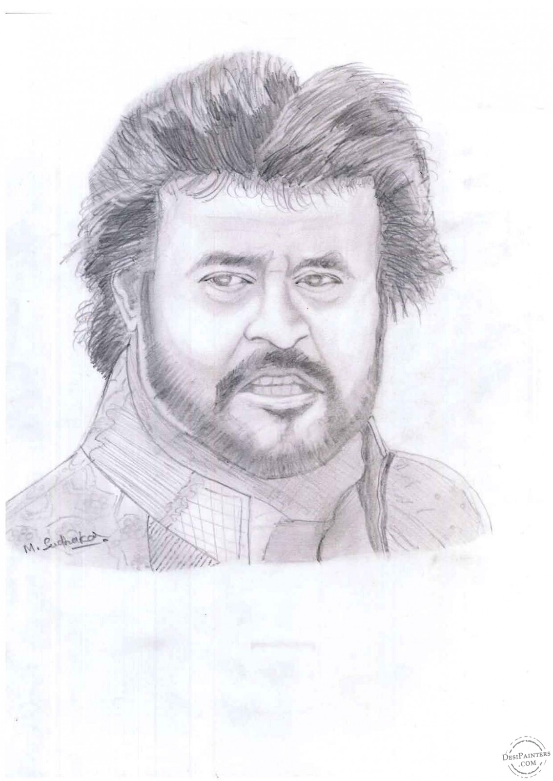 Pencil Sketch of Rajinikanth
