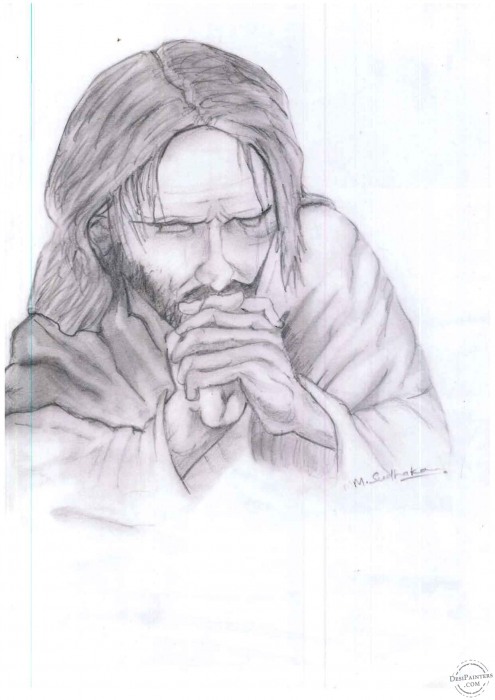 Jesus Praying - DesiPainters.com