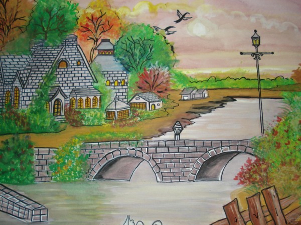 House near the bridge - DesiPainters.com